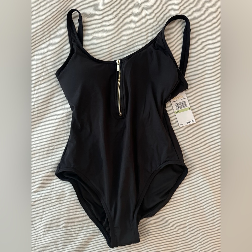 Michael Kors Black One Piece Low back Swimsuit size8